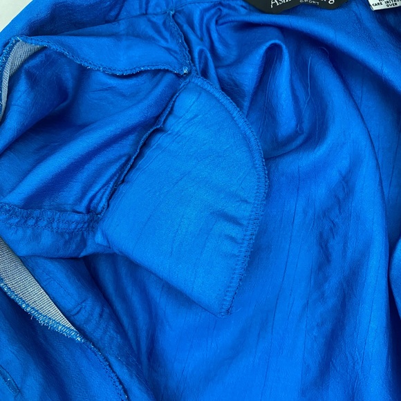 Vintage Ashleigh Morgan Sport Blue Short Sleeve Straight Leg Jumpsuit Size L - Picture 9 of 11